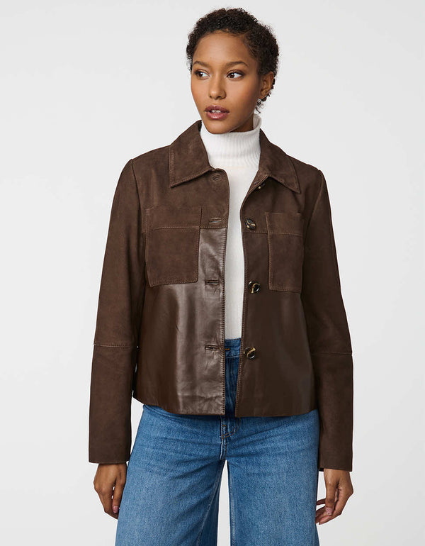 Bernardo Bennett Leather Suede Jacket