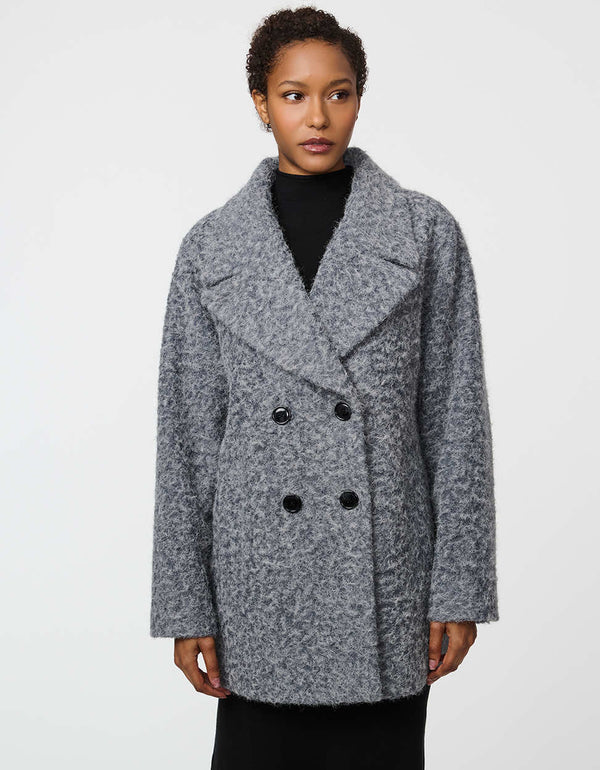 Bernardo Camden Boucle Pea Coat