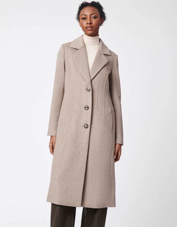 bernardo City Chic Long Wool Coat for Women