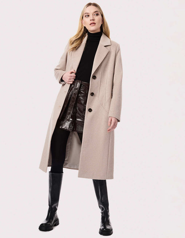 bernardo City Chic Long Wool Coat for Women