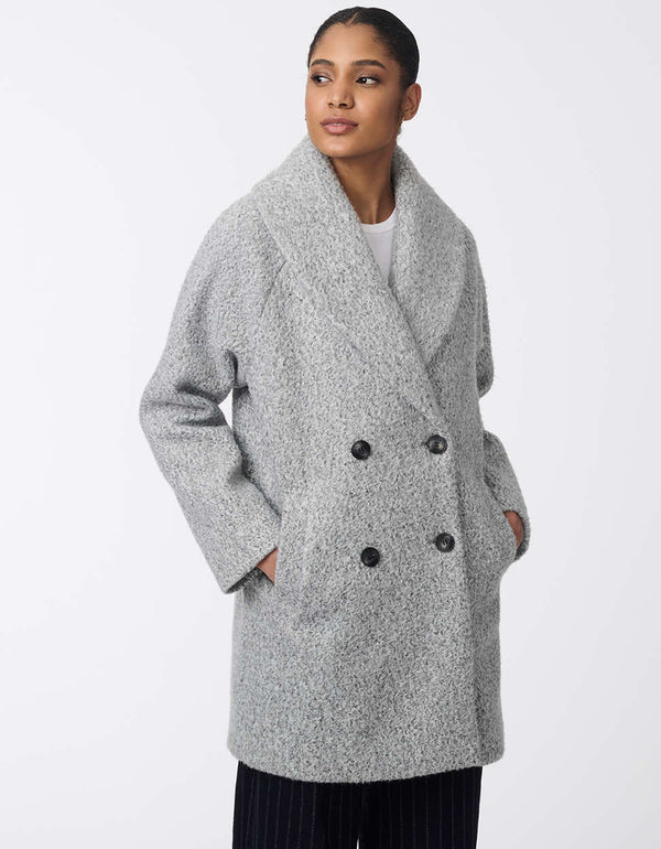 Bernardo City Retreat Textured Bouclé Coat