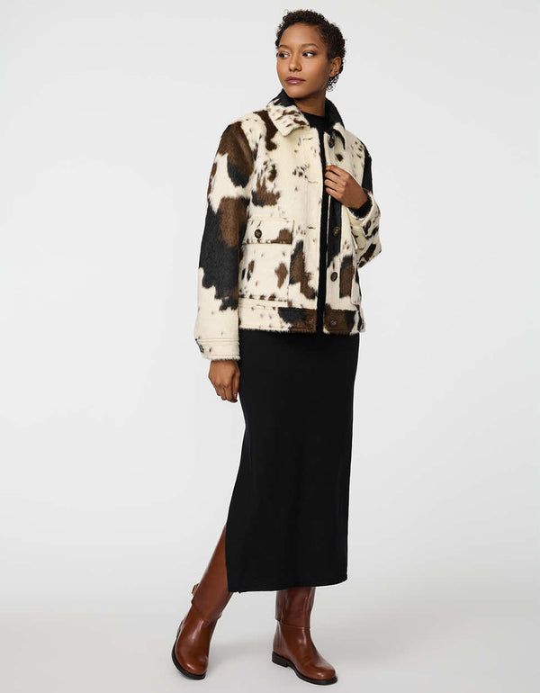bernardo Dakota Cow Print Jacket