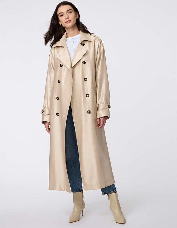 Bernardo Golden Luster Double Breasted Trench