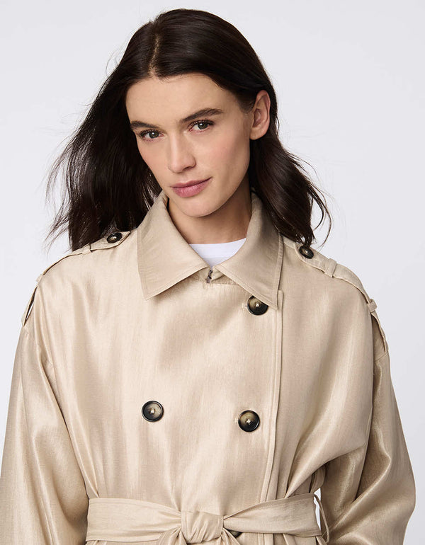 Bernardo Golden Luster Double Breasted Trench