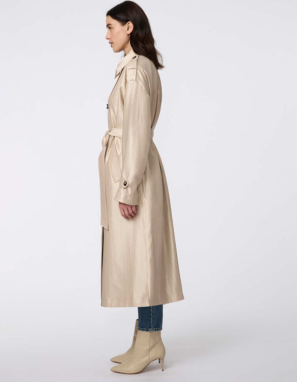 Bernardo Golden Luster Double Breasted Trench