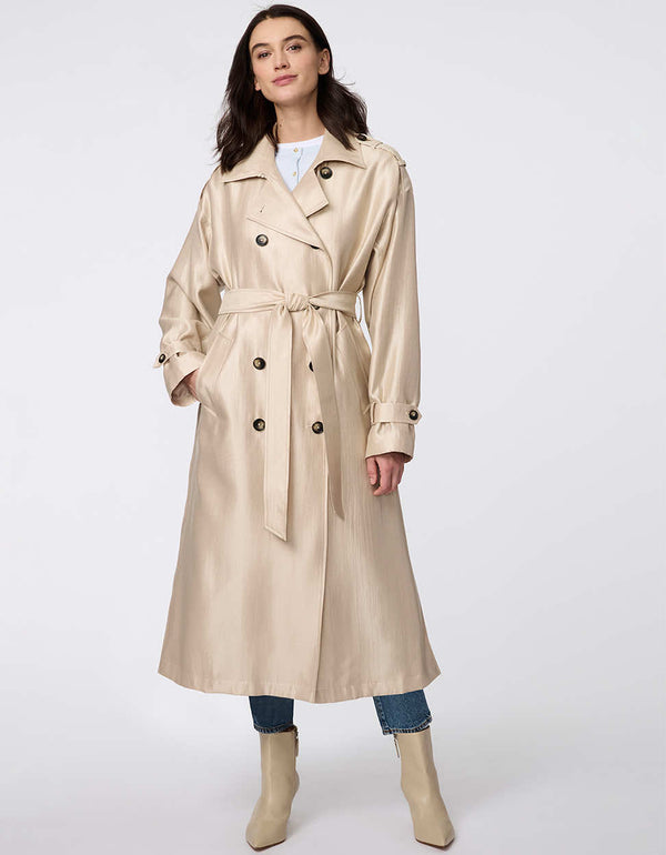 bernardo Golden Luster Double Breasted Trench