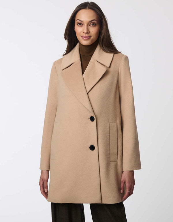 Bernardo Grand Sleek Wool Coat
