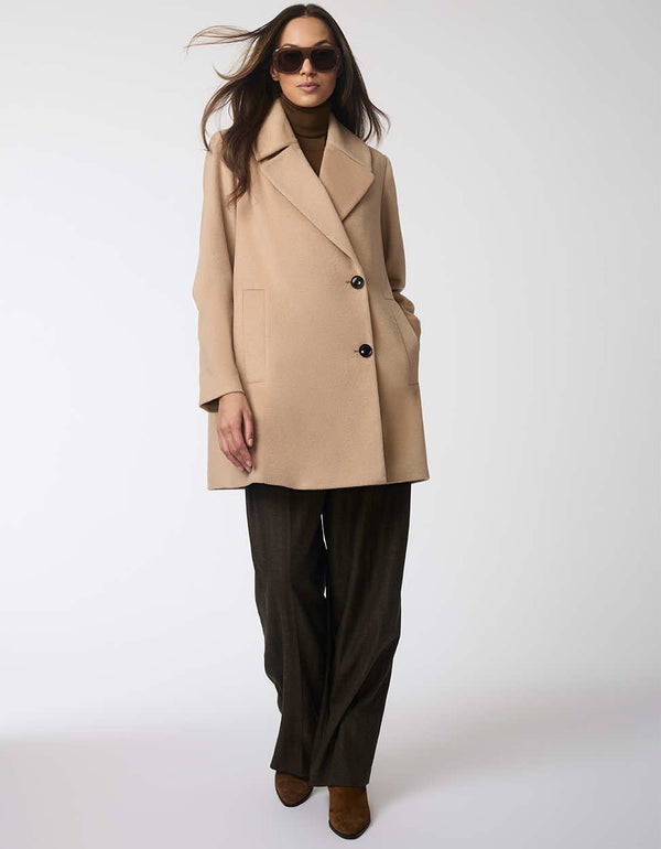 bernardo Grand Sleek Wool Coat
