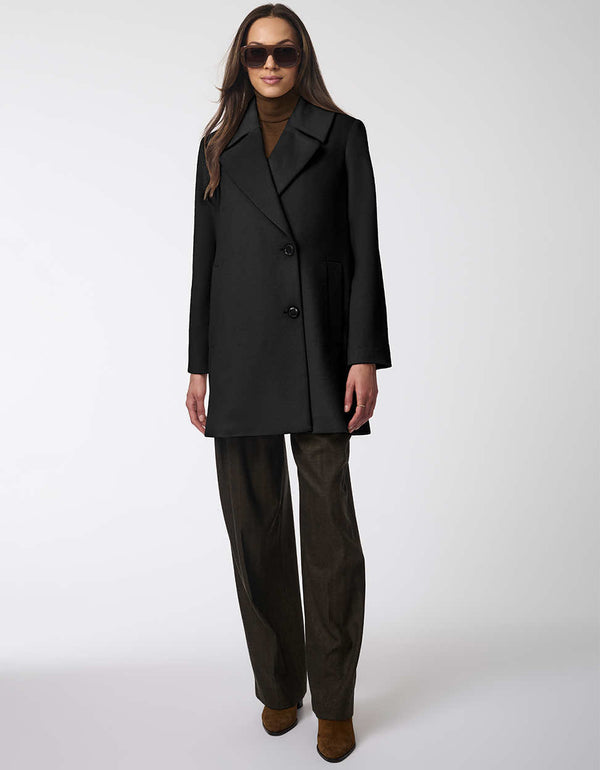 bernardo Grand Sleek Wool Coat