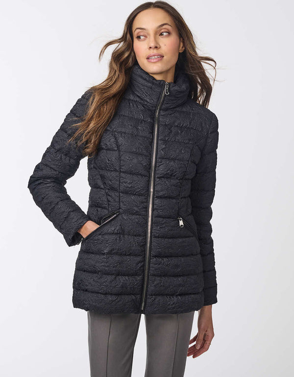Bernardo Jacquard Print Puffer Jacket
