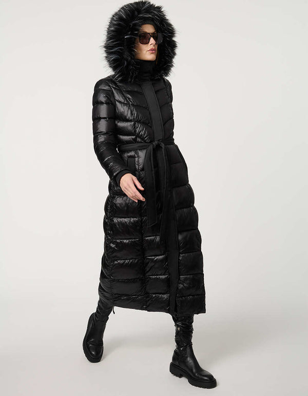 bernardo Jetsetter Vegan Fur Trim Long Puffer Coat