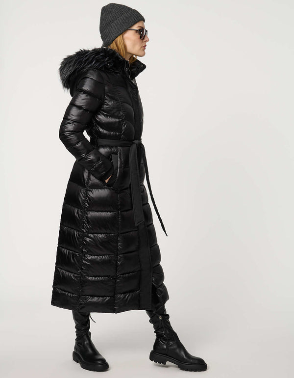 bernardo Jetsetter Vegan Fur Trim Long Puffer Coat