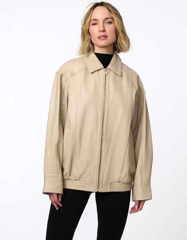 bernardo Legacy Zip Leather Jacket