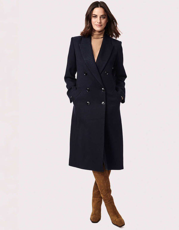 bernardo London Long Vegan-Wool Coat