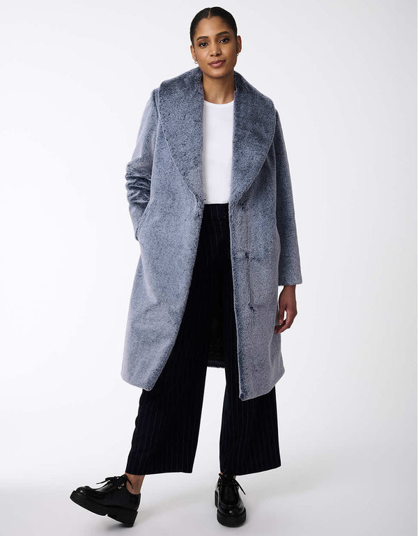 Bernardo Luxe Plush Faux Fur Coat