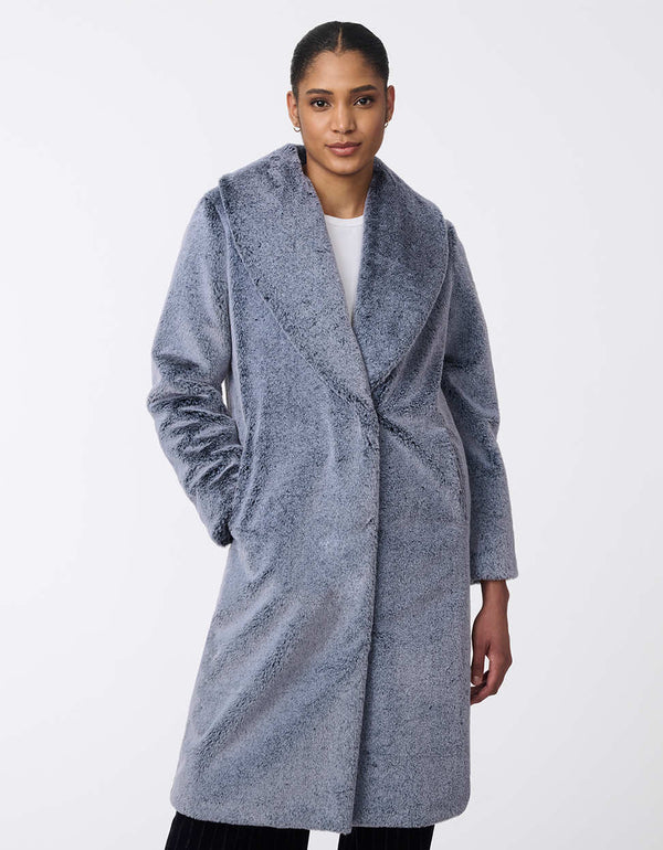 bernardo Luxe Plush Faux Fur Coat