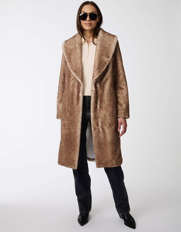 bernardo Luxe Plush Faux Fur Coat