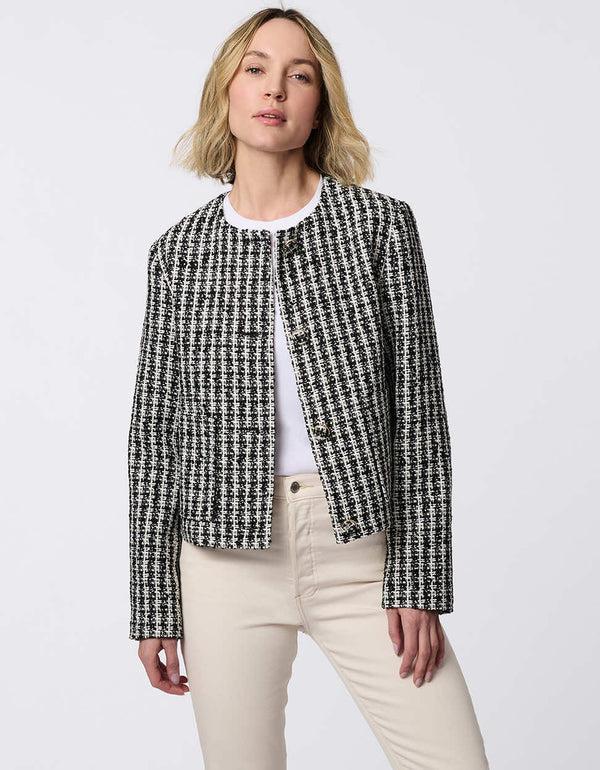 Bernardo Mademoiselle Tweed Cropped Jacket