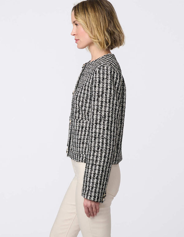 Bernardo Mademoiselle Tweed Cropped Jacket