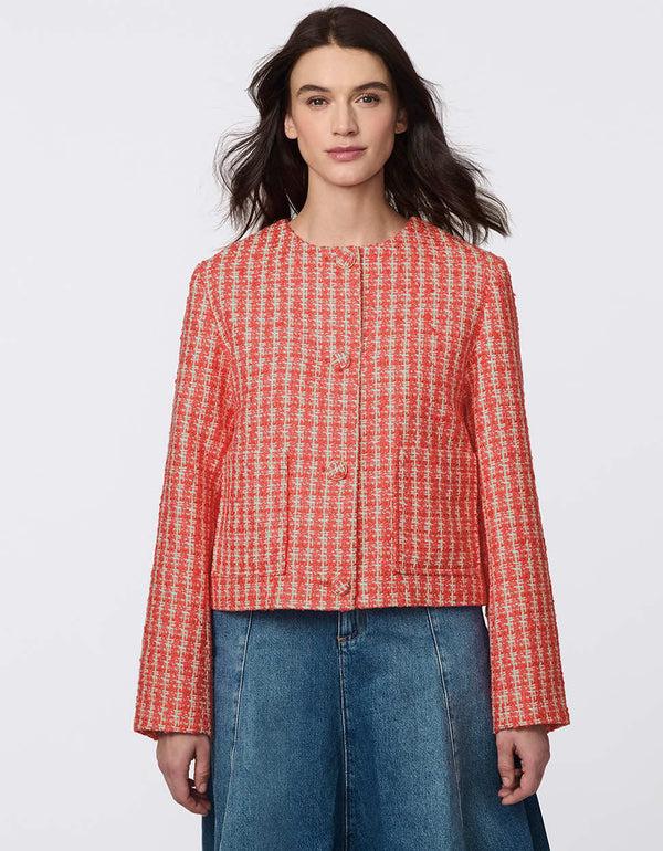 Bernardo Mademoiselle Tweed Cropped Jacket