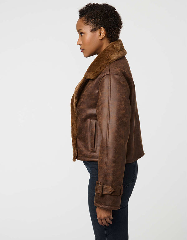 Bernardo Marlowe Suede And Faux Fur Jacket