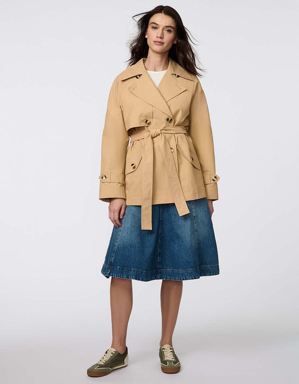 Bernardo Midtown Cropped Trench Coat