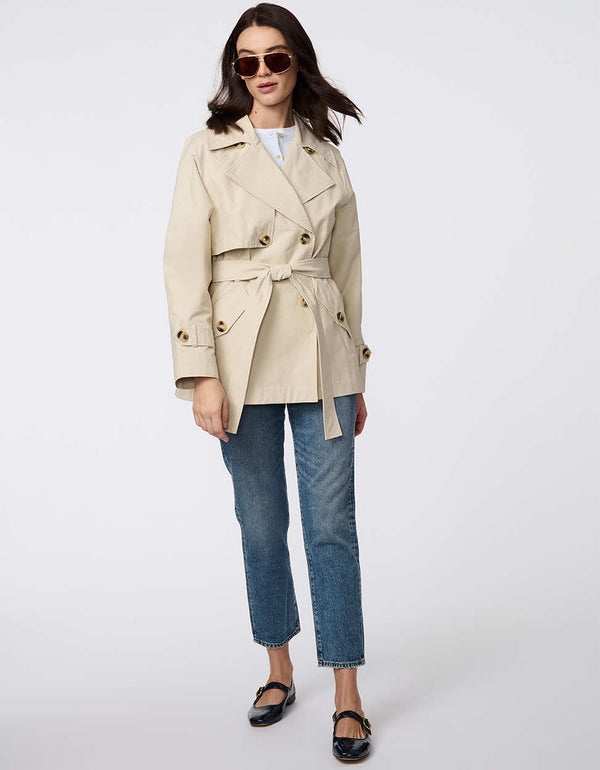 bernardo Midtown Cropped Trench Coat