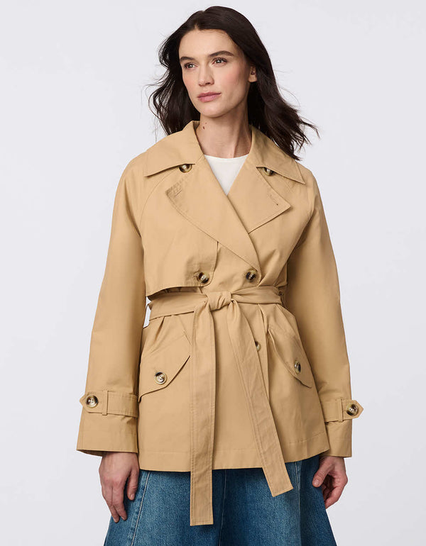 bernardo Midtown Cropped Trench Coat