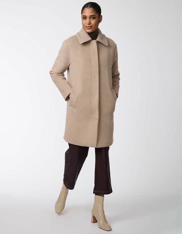 bernardo Modern Line Wool Coat