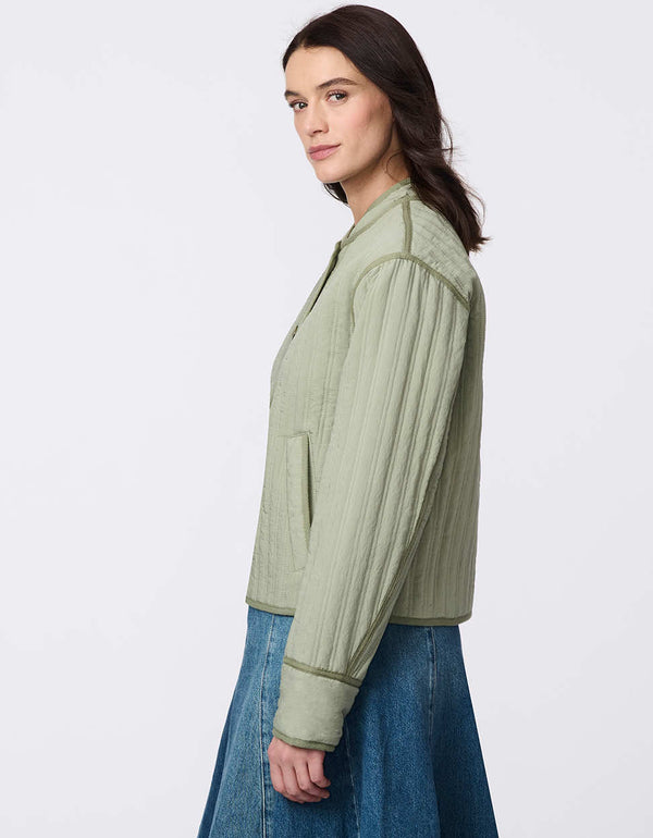 Bernardo Modern Quilted Cropped Jacket