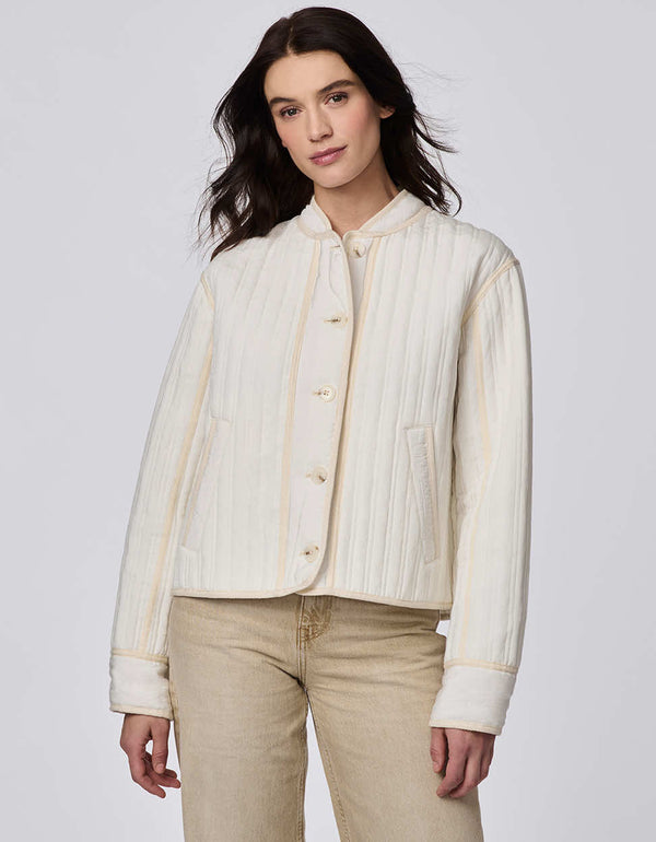 bernardo Modern Quilted Cropped Jacket