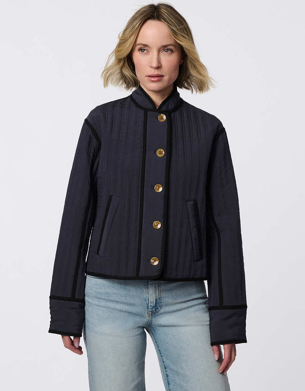Bernardo Modern Quilted Cropped Jacket