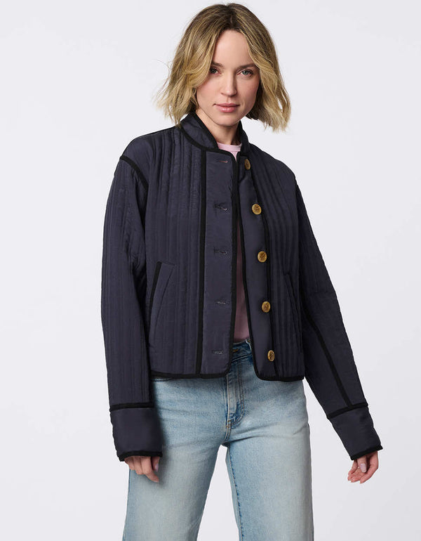bernardo Modern Quilted Cropped Jacket