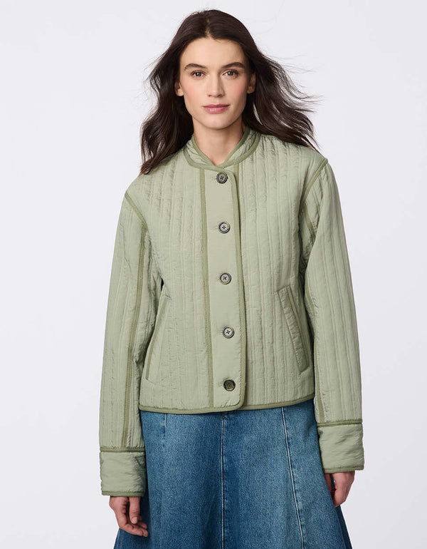 bernardo Modern Quilted Cropped Jacket
