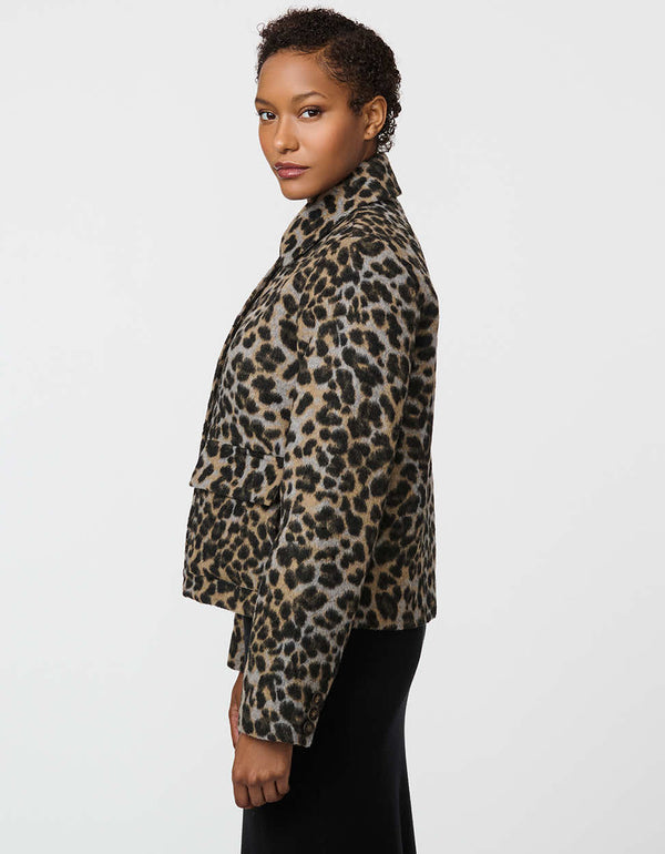 Bernardo Monroe Leopard Print Jacket