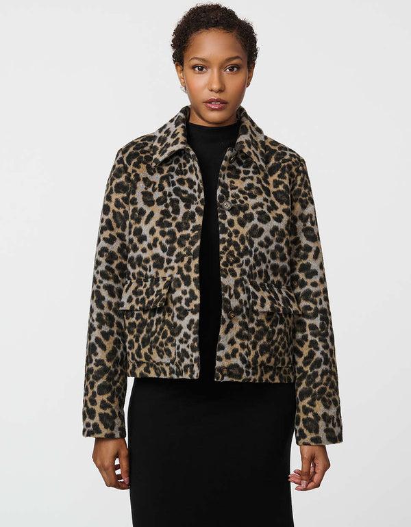 Bernardo Monroe Leopard Print Jacket