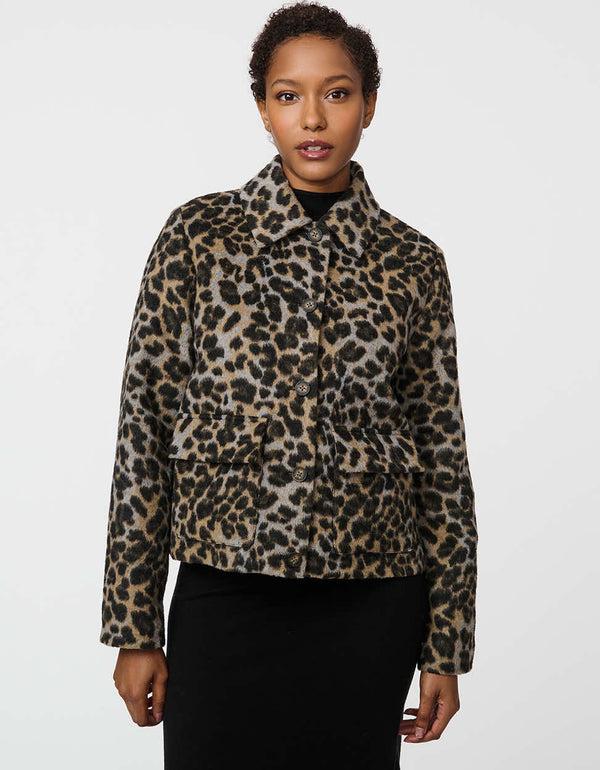 bernardo Monroe Leopard Print Jacket