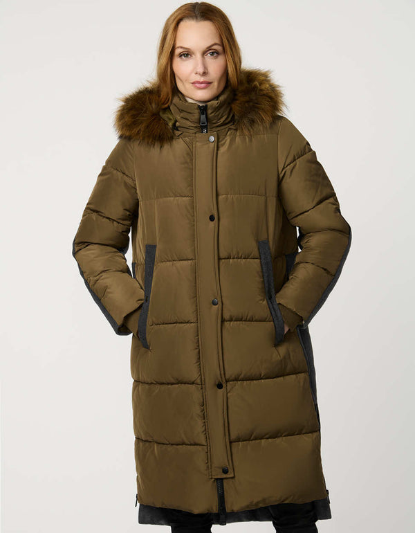 Bernardo Outdoorsy Wool Combo Puffer Coat