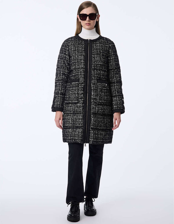 Bernardo Regent Tweed Puffer Coat