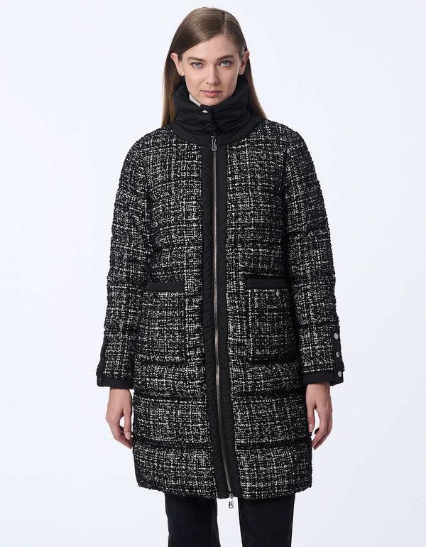Bernardo Regent Tweed Puffer Coat