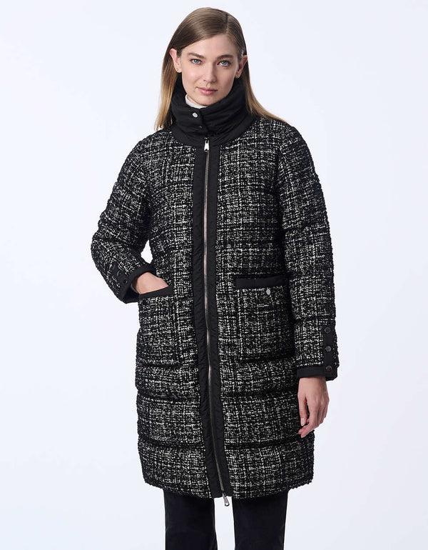 bernardo Regent Tweed Puffer Coat