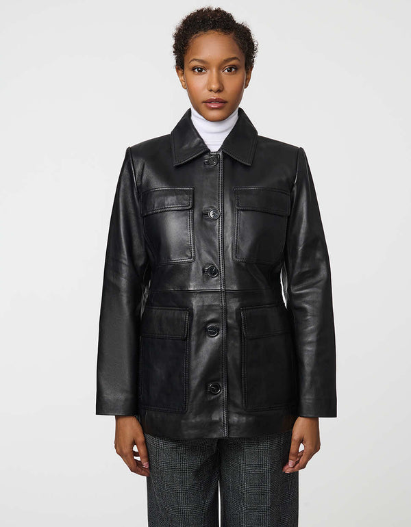 Bernardo Sinclair Leather Shirt Jacket