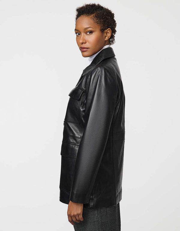 Bernardo Sinclair Leather Shirt Jacket