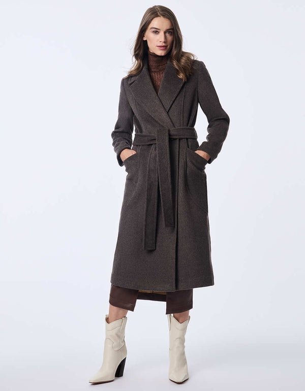 Bernardo Soho Belted Wool Coat