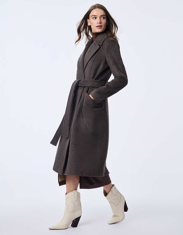 bernardo Soho Belted Wool Coat