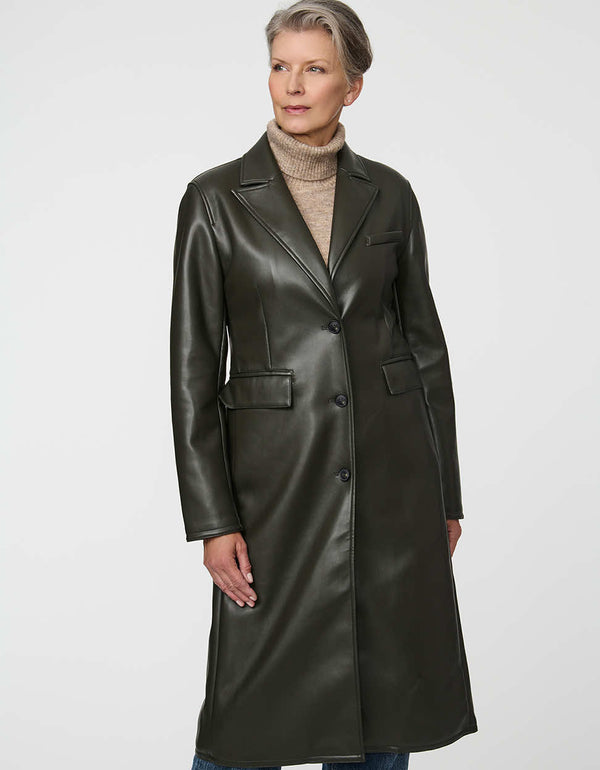 Bernardo Sterling Leather Trench