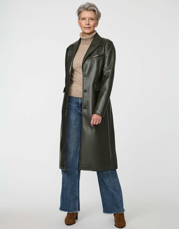 bernardo Sterling Leather Trench