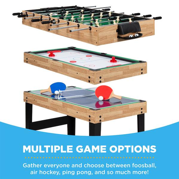 Best Choice 10-in-1 Combo Game Table Set W/ Pool Foosball Ping Pong Chess - 2x4ft
