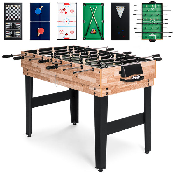 best choice 10-in-1 Combo Game Table Set w/ Pool Foosball Ping Pong Chess - 2x4ft