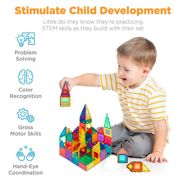 Best Choice 110-Piece Kids Magnetic Tiles STEM Construction Toy Building Block Set